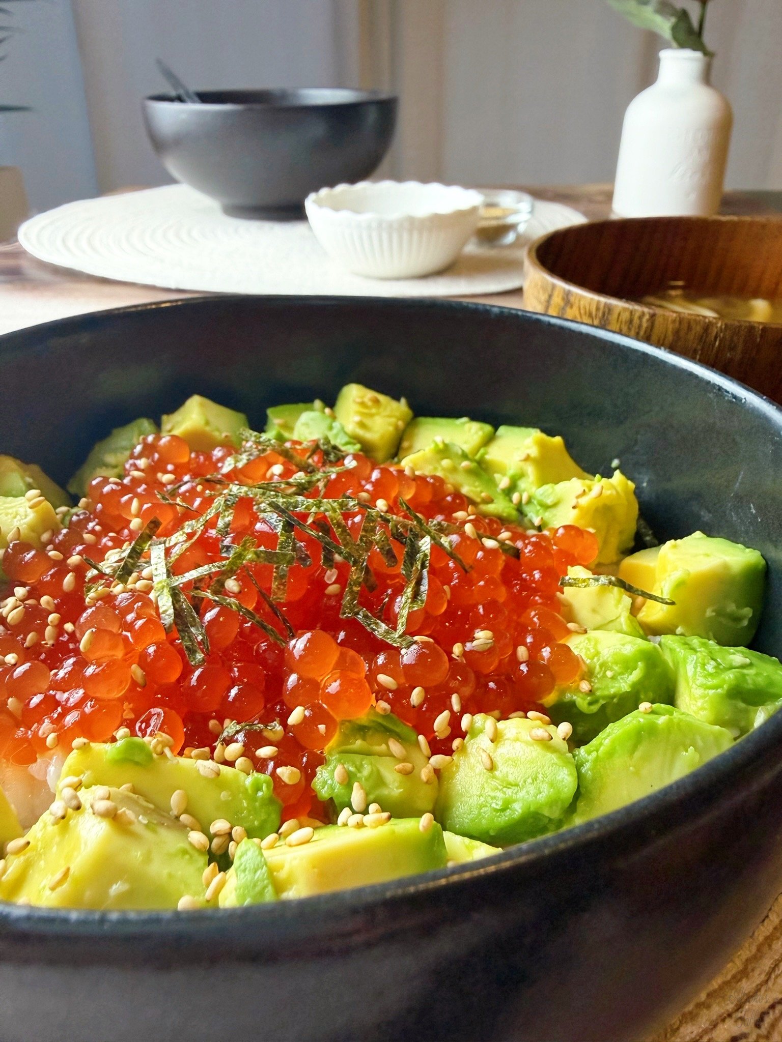 Salmon Roe & Avocado Rice Bowl