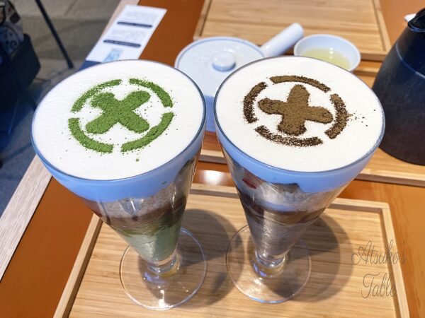 matcha parfait hojicha parfait