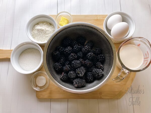 Blackberry Clafoutis : A Classic French Dessert with Juicy Blackberries ingredients