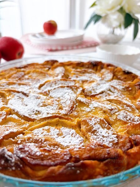 French Apple Cake ice sugar