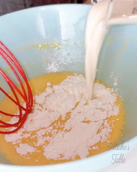 eggs sugar flour milk